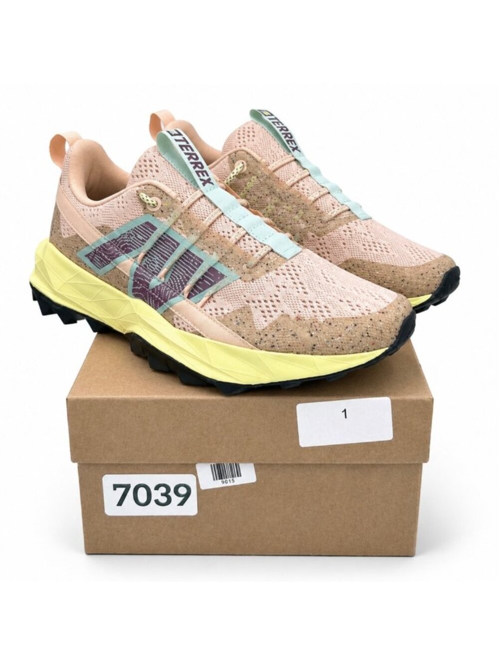 New Balance Women's Athletic Sneakers in Peach, Yellow & Teal - Picture 2 of 10